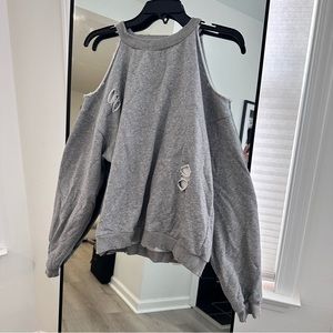 Fab’rik Distressed Cold Shoulder Sweater